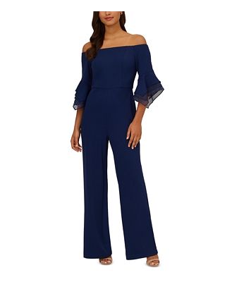 Adrianna Papell Organza Crepe Off The Shoulder Jumpsuit