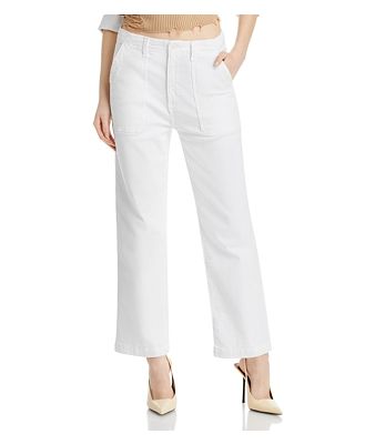 Ag Analeigh High Rise Straight Leg Jeans in Cloud White