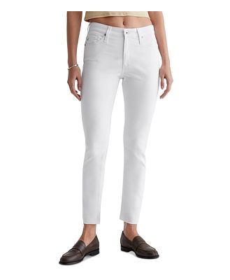 Ag Farrah Mid Rise Skinny Ankle Jeans in White