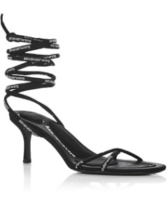 Alexander Wang Women's Helix Logo Strappy Heeled Sandals