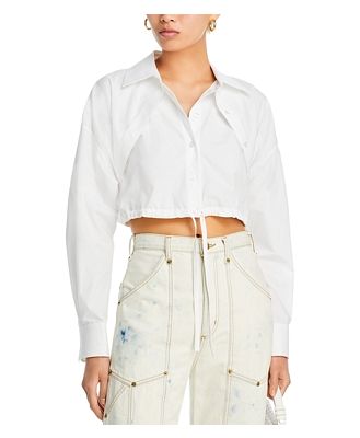 alexanderwang.t Double Layered Cotton Cropped Shirt
