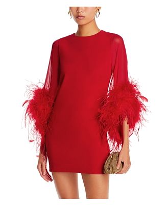 Alice and Olivia Izola Feather Cuff Mini Dress - 100% Exclusive