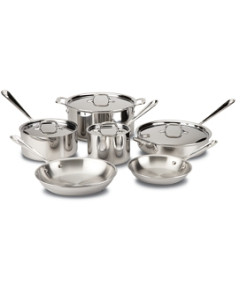 All Clad D3 Stainless Steel 3-Ply Bonded 10-Piece Cookware Set