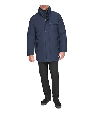 Andrew Marc Harcourt Water Resistant Full Zip Car Coat with Attached Bib