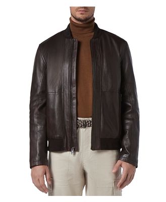 Andrew Marc MacNeil Leather Bomber Jacket