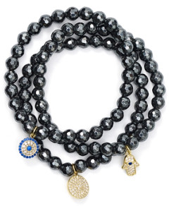 Aqua Beaded Bracelets in Gold Tone-Plated Sterling Silver and Hematite Tone-Plated Sterling Silver - 100% Exclusive