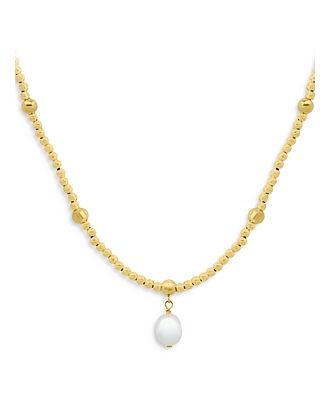Aqua Cultured Freshwater Pearl Pendant Necklace in 18K Gold Plated Sterling Silver, 16-18 - 100% Exclusive