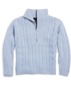 Aqua Girls' Cable Half-Zip Sweater, Big Kid - 100% Exclusive