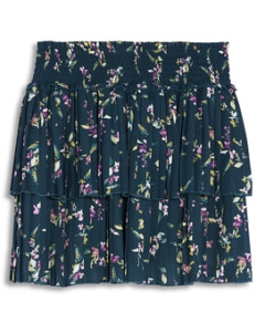 Aqua Girls' Woven Pleated Tiered Skirt, Little Kid, Big Kid - 100% Exclusive