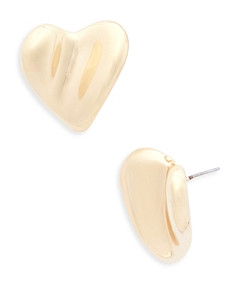 Aqua Heart Stud Earrings in 14K Gold Plated - 100% Exclusive