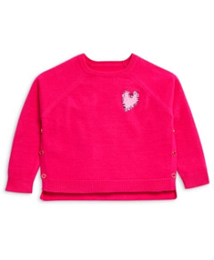 Aqua x Kerri Rosenthal Girls' Button Side Sweater - Little Kid, Big Kid