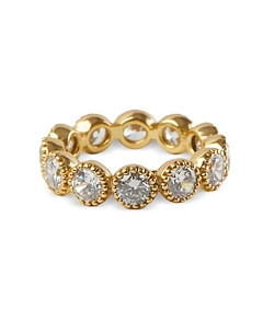 Argento Vivo Cubic Zirconia Eternity Ring in 18K Gold Plated Sterling Silver