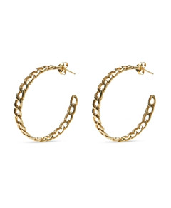 Argento Vivo Curb Chain Hoop Earrings in 18K Gold Plated Sterling Silver