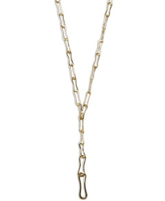 Argento Vivo Paper Clip Chain Lariat Necklace in 18K Gold Plated Sterling Silver, 16-18