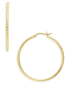 Argento Vivo Textured Hoop Earrings in 14K Gold Plated Sterling Silver