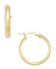 Argento Vivo Tube Hoop Earrings in 18K Gold Plated Sterling Silver