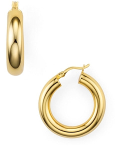 Argento Vivo Tube Hoop Earrings in Sterling Silver, 18K Gold-Plated Sterling Silver or 18K Rose Gold-Plated Sterling Silver