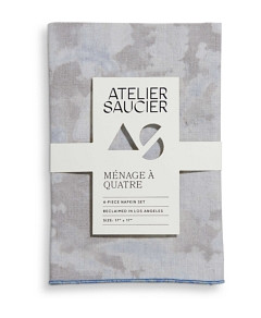 Atelier Saucier Blue Sky Linen Napkins, Set of 4