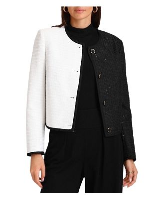 Bagatelle Color Blocked Tweed Jacket