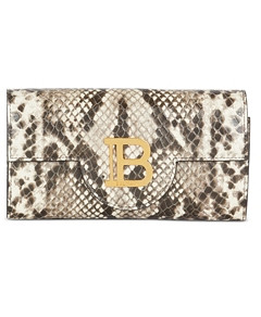 Balmain B Buzz Snake Embossed Leather Chain Wallet