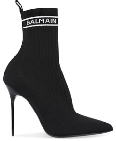 Balmain Women's Skye Pointed Toe Knit High Booties