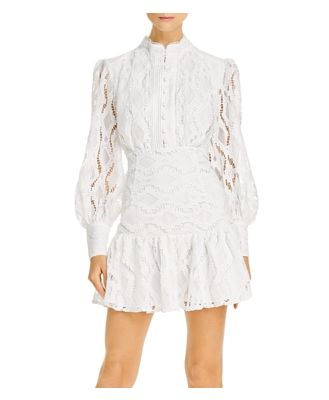 Bardot Remy Lace Long Sleeve Mini Dress