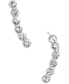 Baublebar Miranda Crystal Linear Drop Earrings in Silver Tone