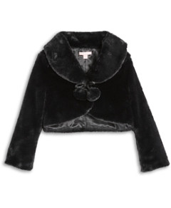 Bcbg Girls Girls' Faux Fur Cropped Shawl Jacket - Little Kid