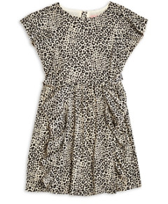 Bcbg Girls' Leopard Print Ruffled Crepe Dress -Big Kid