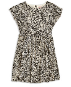 Bcbg Girls' Leopard Print Ruffled Crepe Dress - Little Kid