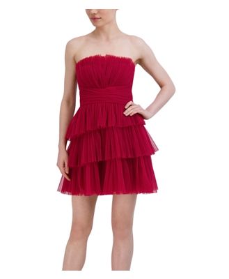 Bcbgmaxazria Strapless Eve Tulle Mini Dress