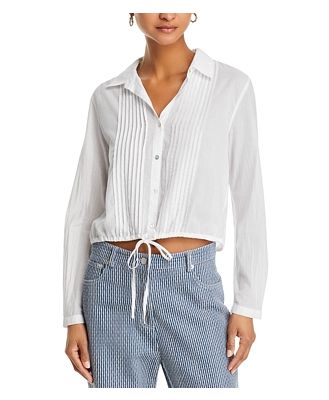 Bella Dahl Cotton Pintuck Crop Shirt