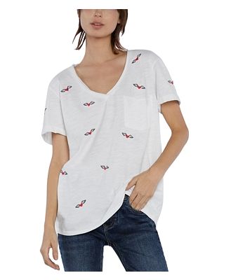 Billy T Love Wings Embroidered Pocket Tee