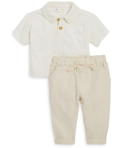 Bloomie's Baby Boys' Collared Top & Long Pants Set - Baby