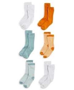 Bloomie's Baby Boys' Solid & Striped Knit Socks, 6 Pack - Baby