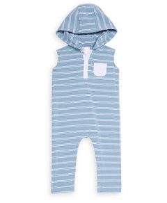 Bloomie's Baby Boys' Striped Hooded Coverall - Baby