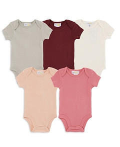 Bloomie's Baby Girls' 5Pk S/S Diaper Shirts Knit - Baby
