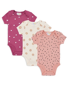 Bloomie's Baby Girls' Printed Cotton Bodysuit, 3 Pack - Baby