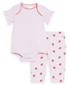 Bloomie's Baby Girls' Ribbed Bodysuit & Strawberry Pants Set, Baby - 100% Exclusive