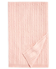 Bloomie's Unisex Cable Knit Cashmere Baby Blanket
