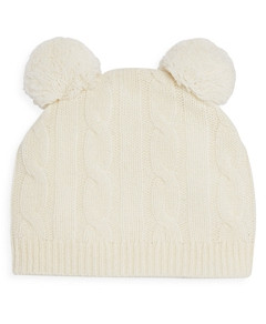 Bloomie's Unisex Cable Knit Cashmere Pom Pom Hat - Baby