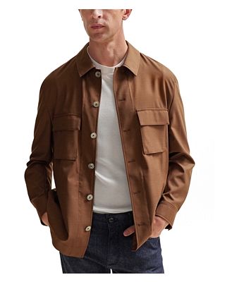 Boss Corvin Relaxed Fit Button Front Overshirt