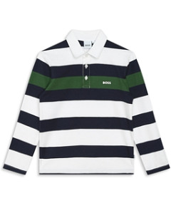 Boss Kidswear Boys' Long Sleeve Cotton Polo Shirt - Big Kid