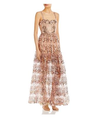 Bronx And Banco Midnight Gold Sequin Sweetheart Gown