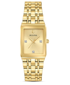 Bulova Futuro Quadra Gold-Tone Link Bracelet Watch, 20mm x 32mm