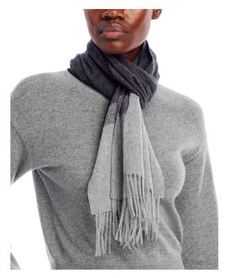 C by Bloomingdale's Cashmere Blockstripe Woven Scarf - 100% Exclusive
