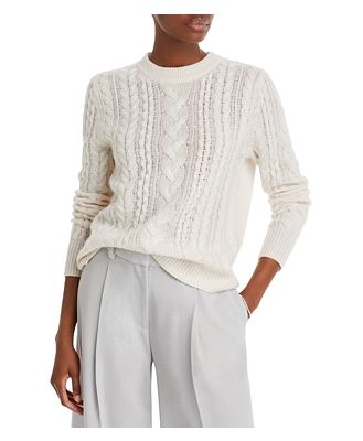 C by Bloomingdale's Cashmere Cable Knit Crewneck Cashmere Sweater - 100% Exclusive
