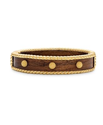 Capucine De Wolf Berry Teak Bangle Bracelet in 18K Gold Plate