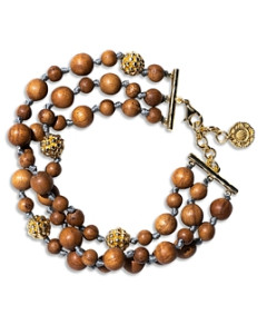 Capucine De Wulf Earth Goddess Multi Row Teak Bead Bracelet