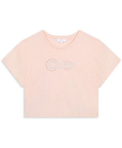 Chloe Girls' Short Sleeve Cotton Logo Tee - Little Kid, Big Kid